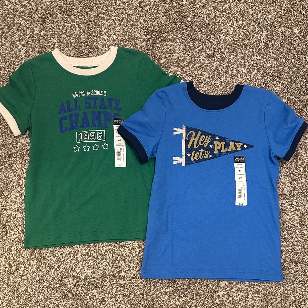 Okie Dokie Green and Blue Kids' Tees